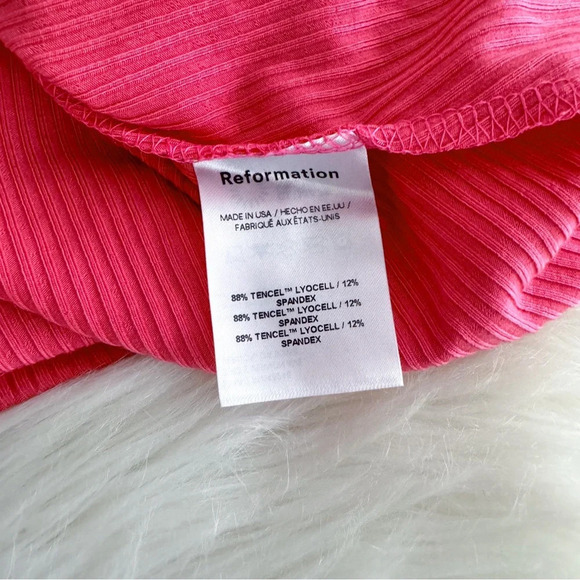 NWOT Reformation Cosmo Knit Dress Snapdragon Pink Ribbed Rib Long Maxi - Picture 10 of 14